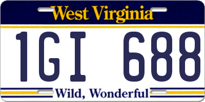 WV license plate 1GI688