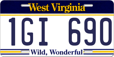 WV license plate 1GI690