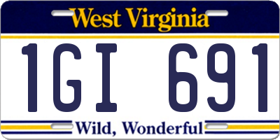 WV license plate 1GI691