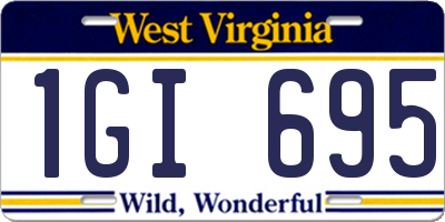 WV license plate 1GI695