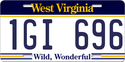 WV license plate 1GI696