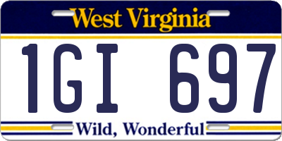 WV license plate 1GI697