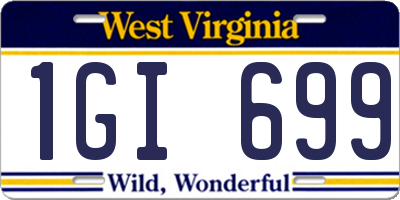 WV license plate 1GI699