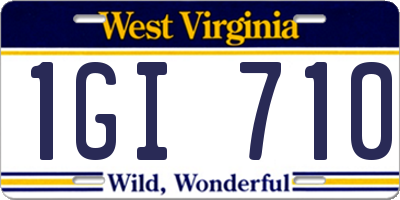 WV license plate 1GI710