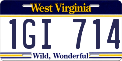 WV license plate 1GI714