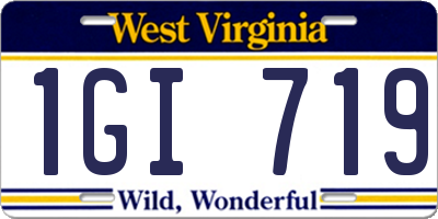 WV license plate 1GI719