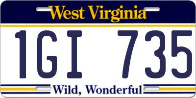 WV license plate 1GI735