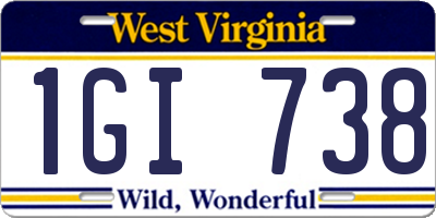 WV license plate 1GI738