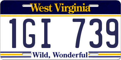 WV license plate 1GI739