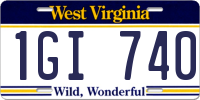 WV license plate 1GI740