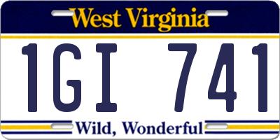 WV license plate 1GI741