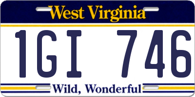 WV license plate 1GI746