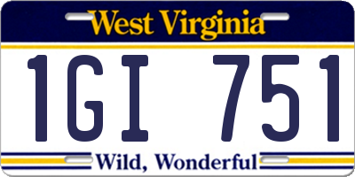 WV license plate 1GI751