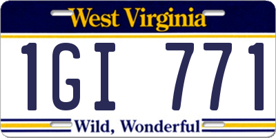 WV license plate 1GI771