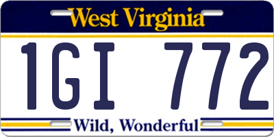 WV license plate 1GI772