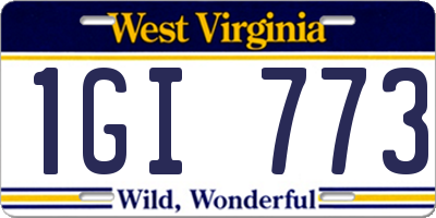 WV license plate 1GI773