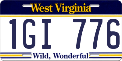 WV license plate 1GI776
