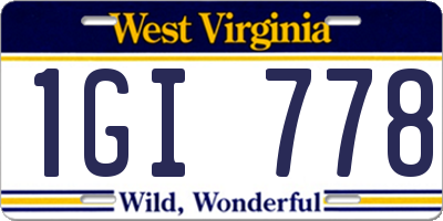 WV license plate 1GI778