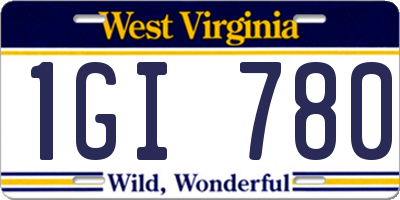 WV license plate 1GI780