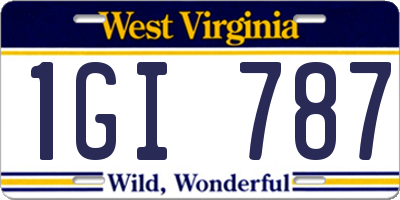 WV license plate 1GI787