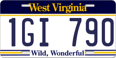 WV license plate 1GI790