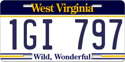 WV license plate 1GI797