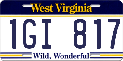 WV license plate 1GI817