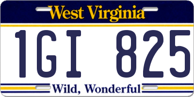 WV license plate 1GI825