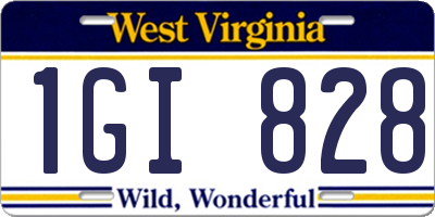 WV license plate 1GI828