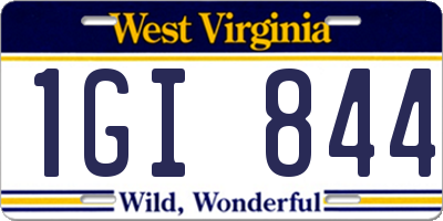 WV license plate 1GI844