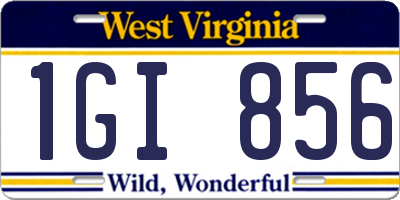 WV license plate 1GI856