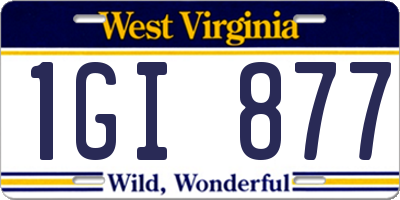 WV license plate 1GI877