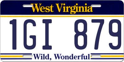 WV license plate 1GI879