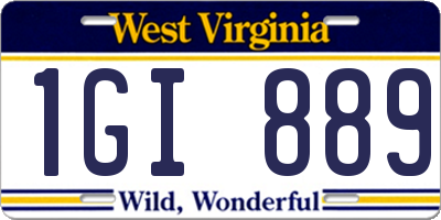 WV license plate 1GI889