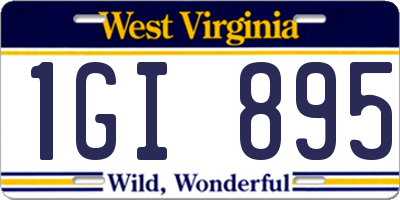 WV license plate 1GI895