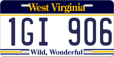 WV license plate 1GI906