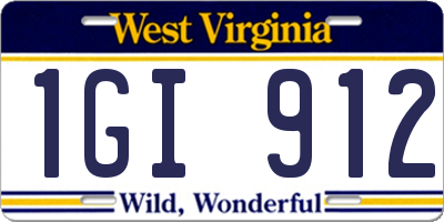 WV license plate 1GI912