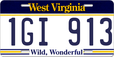 WV license plate 1GI913
