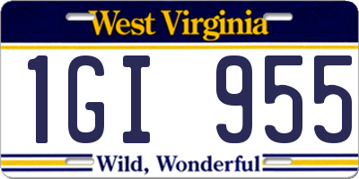 WV license plate 1GI955