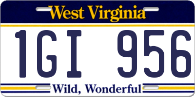 WV license plate 1GI956