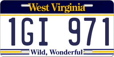 WV license plate 1GI971