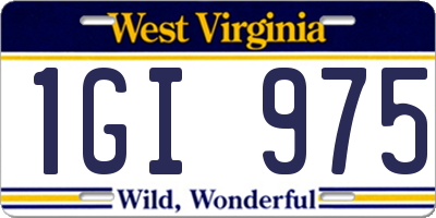WV license plate 1GI975