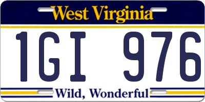 WV license plate 1GI976