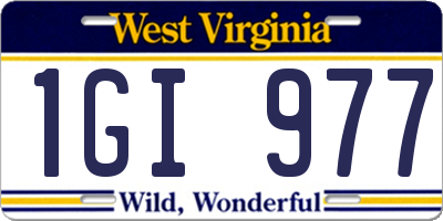 WV license plate 1GI977