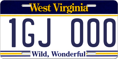 WV license plate 1GJ000