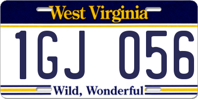 WV license plate 1GJ056