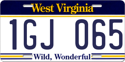 WV license plate 1GJ065
