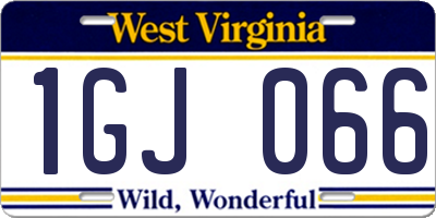 WV license plate 1GJ066