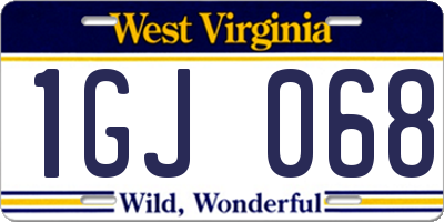 WV license plate 1GJ068