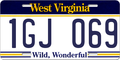 WV license plate 1GJ069